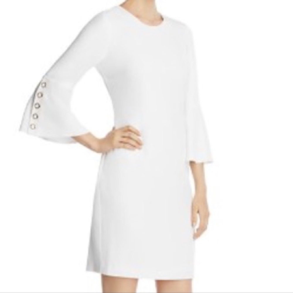 Calvin Klein-Bell Sleeve-White-Dress-Size 6